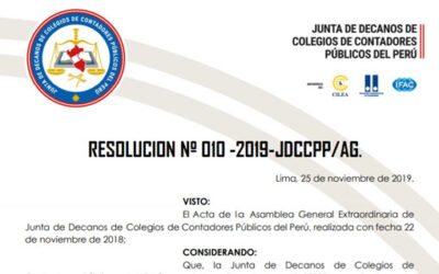 RESOLUCION Nª 010-2019 JDCCPP/AG