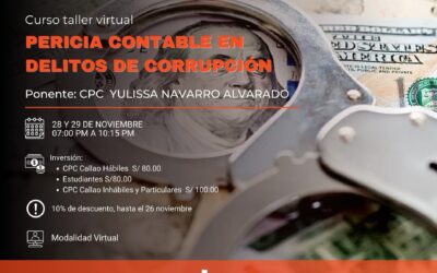 Curso Taller Virtual «PERICIA CONTABLE EN DELITOS DE CORRUPCIÓN»