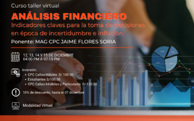 Curso Taller Virtual «ANALISIS FINANCIERO Indicadores claves para la toma de decisiones en época de incertidumbre e inflación»