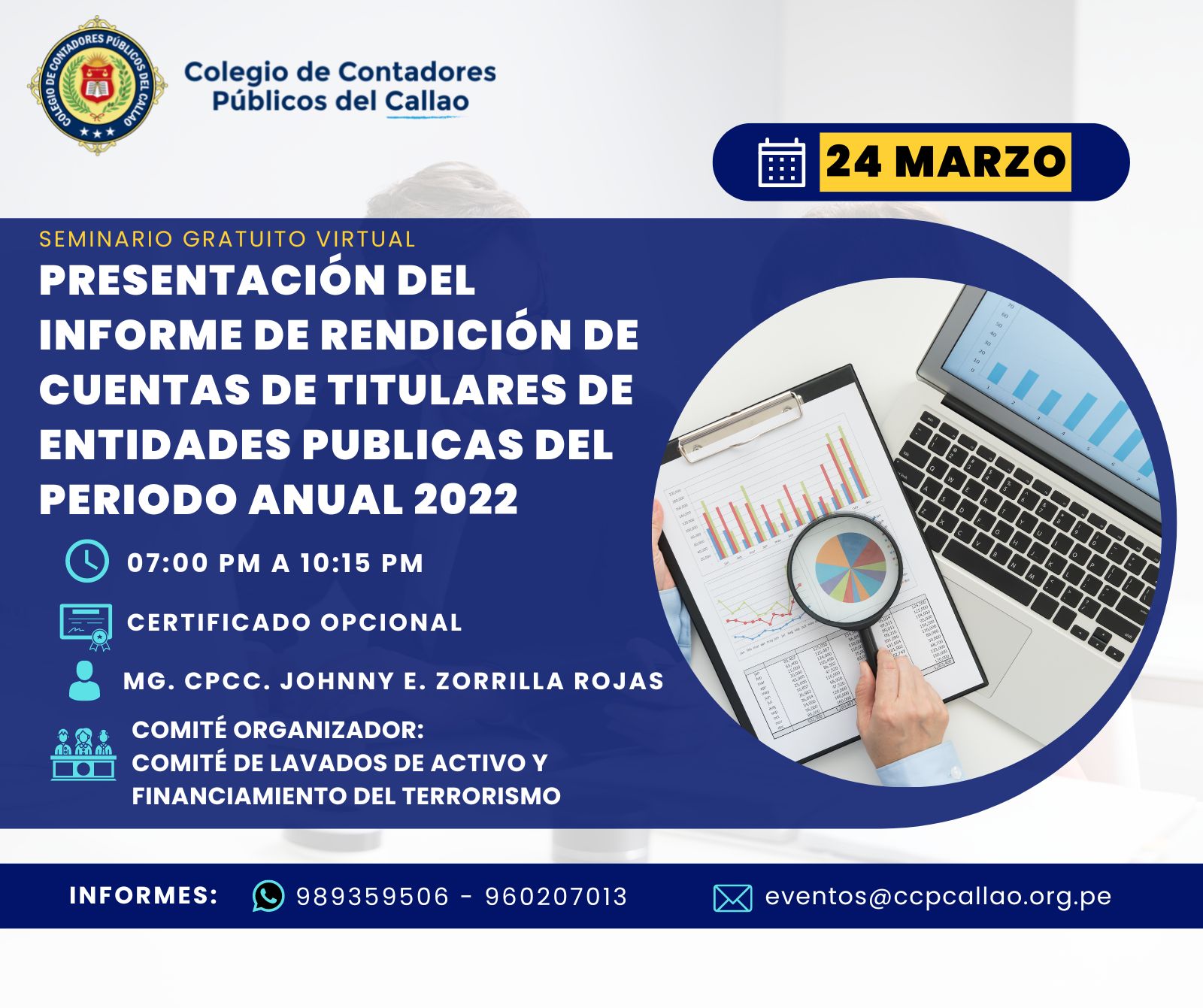 SEMINARIO GRATUITO VIRTUAL : PRESENTACIÓN DEL INFORME DE RENDICIÓN DE CUENTAS DE TITULARES DE ENTIDADES PUBLICAS DEL PERIODO ANUAL 2022